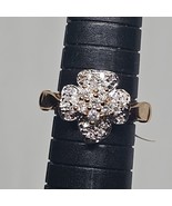CZ Flower Ring 18k Yellow Gold Plated New Old Stock With Tag Sz 8  Cubic... - $29.99