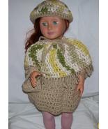 Handmade American Girl 4 Piece Outfit, Crochet, Poncho, Skirt, Hat, Purse - £19.93 GBP