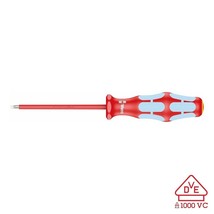 Wera VDE Insulated Stainless Steel Screwdriver: 3mm x 80mm Slotted Screw... - $41.90