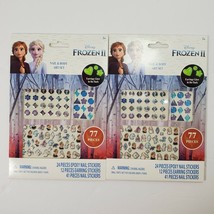 Lot of 2 Disney Frozen II Nail and Body Art Set Earring Stickers Nail Stickers - £8.18 GBP
