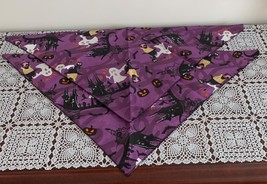 Set of 2 Halloween Purple Witch Dog Bandanas MEDIUM LARGE Tie On Scarf Brand New - £8.40 GBP