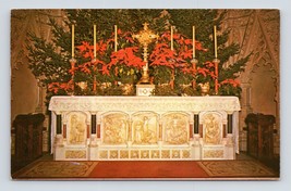 Christmas Alter Cathedral of the Incarnation Long Island NY Chrome Postcard M8 - $2.92