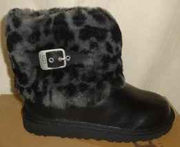 Ugg Australia Kids Ellee Black Leopard Cuff Boots Toddler Size Us 1 Nib 1003723 - £53.97 GBP