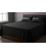 Mainstays Easy Care Cotton Blend Flat Sheet Queen Size Black - $9.40