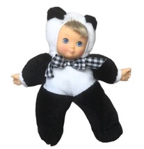 Girl Plush Doll 8” Plastic Face Panda Bear Costume Stuffed Animal Doll - £7.02 GBP