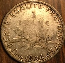 1904 France Silver 1 Franc Semeuse Coin - £4.53 GBP