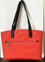 New Michael Kors Polly Medium Top Zip Nylon Tote Bag Mandarin - $80.66