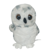Aurora White Snow Owl Spotted Realistic Plush Stuffed Animal 7&quot; - £15.79 GBP