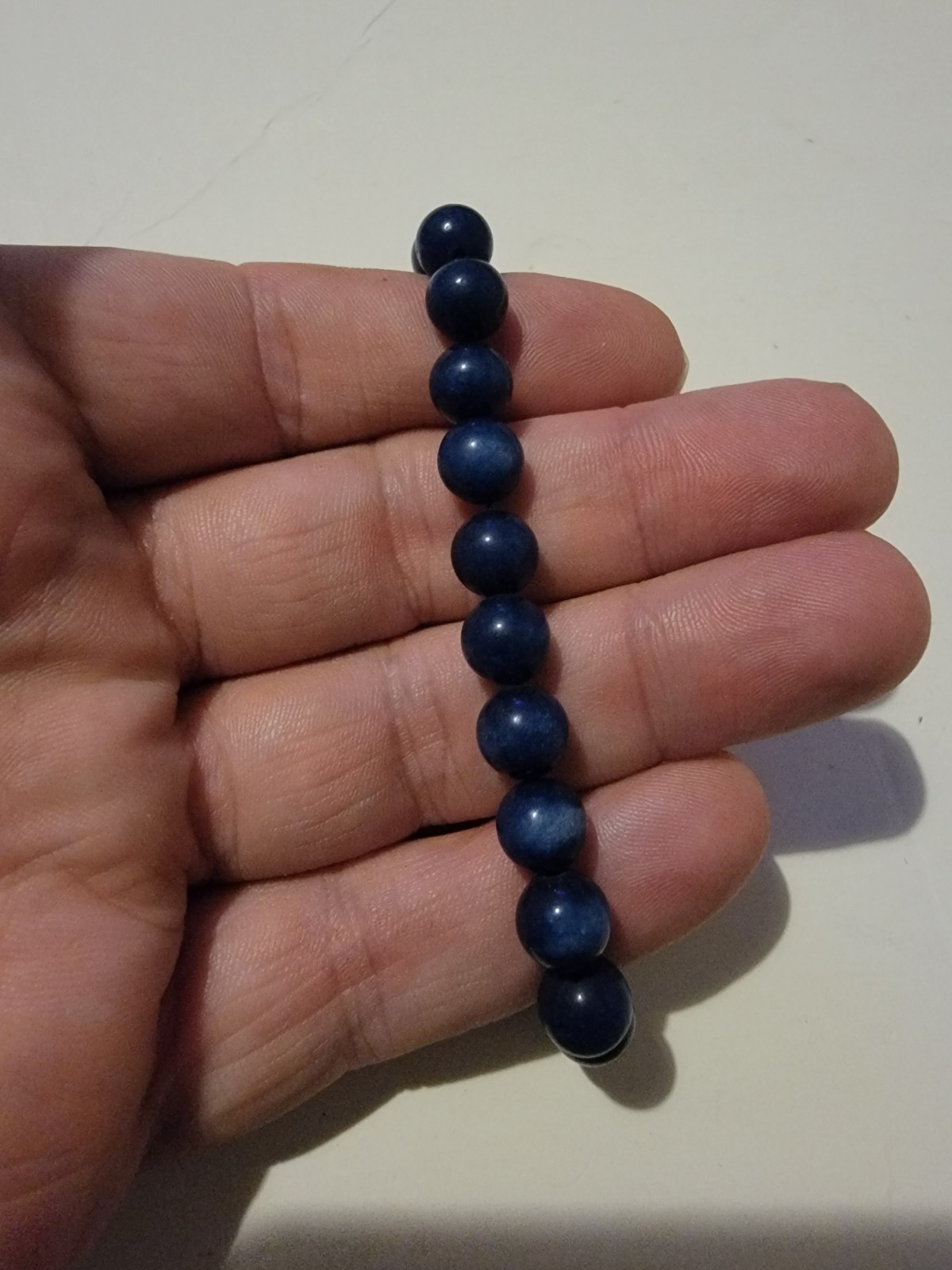  Navy Blue Beaded Bracelet  Vintage Stretch Fit  - £8.93 GBP
