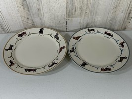 Danbury Mint Dachshund Collection Set of 2 Dinner Plates  - $59.37
