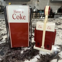 Vintage 1992 Have A Coke Coca-Cola Metal Napkin Dispenser. Salt  &amp; Peppe... - $375.37 MXN
