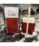 Vintage 1992 Have A Coke Coca-Cola Metal Napkin Dispenser. Salt  &amp; Peppe... - $370.35 MXN