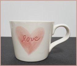 NEW RARE Pottery Barn Watercolor Heart Stoneware Mug 11 OZ - £23.97 GBP
