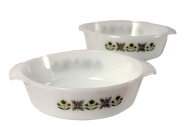 Anchor Hocking Fire King Baking Dishes 1.5 Qt and 1 Qt Meadow Green - £10.37 GBP