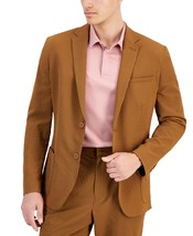 Alfani Sport Coat Mens 3XL 52-54R Timber Brown Classic-Fit Textured Seer... - $44.99