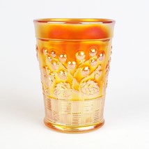 Northwood Marigold Carnival Raspberry Tumbler Glass, Antique c.1910 4 1/8&quot; - $20.00