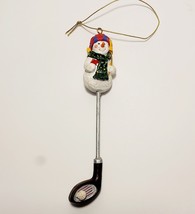 Vintage Golf Club Snowman Hallmark Christmas Ornament 1993 5.5&quot; - £12.62 GBP