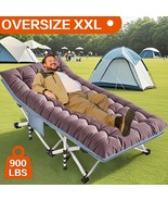 XXL Folding Camping Cot Heavy Duty Outdoor Bed with CarryBag Extra Wide ... - €71,81 EUR