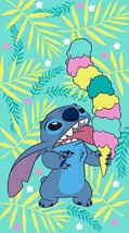 Lilo &amp; Stitch Turquoise Stitch Ice Cream Stack Beach Towel measures 28 x... - £19.74 GBP