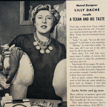 1954 Lucky Strike Cigarettes Advertisement Lilly Dache Tobacco Smoking D... - $29.99