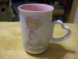 Precious Moments 1990 Cup Mug &quot;Dear&quot; Heart Handle #515442 - £11.85 GBP