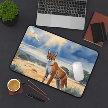 Lynx Desert Landscape Desk Mat, Nature Mouse Pad, Animal Lover Gift, Wil... - $28.05 CAD