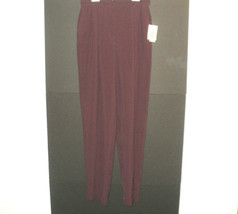 New Bice Dress Pants Women&#39;s Size 10 Plum Tapered Legs Polyester Pleated... - £22.64 GBP