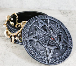Celtic Knotwork Pentagram Gaze Of The Dragon Decorative Jewelry Box Figurine - £15.81 GBP