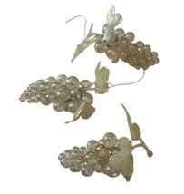 Ornaments Iridescent Grape Clusters Lucite Plastic Vintage Clear Set Of 3 - $24.63