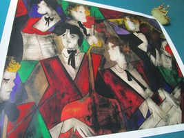 Linda Le Kinff, GRAND ORCHESTRA/SANDRINA COUPLE SERIOLITHOGRAPH SIGNED P... - £251.39 GBP+