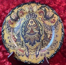 Vintage Toyo Designed By Raymond Waites Floral Decorative Plate Gold Brown Tan - £29.64 GBP
