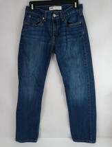 Levi&#39;s 514 Dark Wash Distressed Whiskered Straight Leg Jeans Boy&#39;s 16R 28x28 - £13.17 GBP
