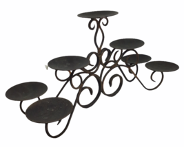 Black Gold Metal Candleholder Holds 7 Candles Scrollwork Scrolls Partylite?  - $28.66