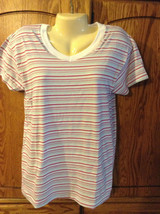 Women&#39;s Hanes striped Sleep tee shirt lot 2  M L medium large New - $10.52 CAD