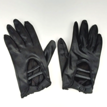 Vintage MTG USA Women&#39;s Black 100% Nylon Gloves Button Closure One Size ... - £6.33 GBP