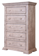 37" White Solid Wood Five Drawer Chest - $19,812.61 MXN