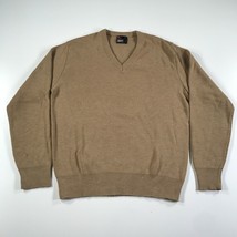 Vintage Robert Bruce Sweater Mens L Brown Orlon Acrylic V Neck Long Sleeve * - £18.67 GBP