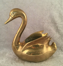 Vintage Brass Swan Planter Made in Korea 8&quot; x 8&quot; x 3.75&quot; - €20,03 EUR