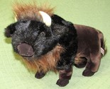 14&quot; Aurora BUFFALO Plush BISON Stuffed Animal Brown Black SELF STANDING Toy - £8.60 GBP