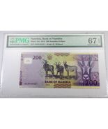 2012 Banque Du Namibie 200 Dollars Classé Par PMG Comme Gem UNC 67 EPQ P... - $147.72 CAD