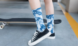 Tie Dye Socks Size Crew Pair New Everyday Womens Cool Vibrant Design Spr... - $6.25