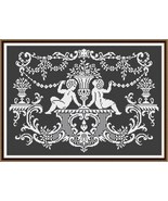 Monochrome Ancient Scene 2 Angels Decorating Scene Angels Without Wings ... - £3.12 GBP