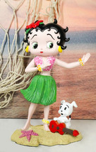 Ocean Hawaii Aloha Betty Boop Hula Dancing with Pudgy Dog and Ukulele Figurine - £37.76 GBP