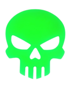 Piktrik Neon Skull Paddle Skin – Electric Lime Blaze (Neon Green) Pickle... - $9.99