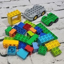 Lego Duplo Blocks 26pc Lot Cars Window Building Bricks Parts Pieces  - $11.88