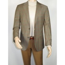 Men's Mono Turkey Sport Coat 100% Super 180s Wool 1480-04 Tan Brown Plaid image 3