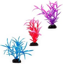 Top Fin Underwater Worlds Thin Leaf Mini Plastic Plant (One of Each Colo... - $170.22 MXN