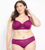 Lane Bryant Cacique Silky Extra Soft Cheeky Panty Pink Lacy Plus Size 26/28 Nwt - $16.34