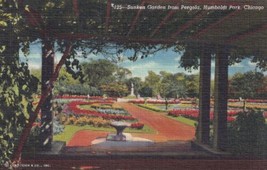 Sunken Garden Pergola Humboldt Park Chicago Illinois IL Postcard D07 - £2.37 GBP