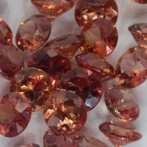 One Red Orange Sapphire Accent Gem 2.5 mm Diamond Cut Round Average .07 carat - £1.49 GBP